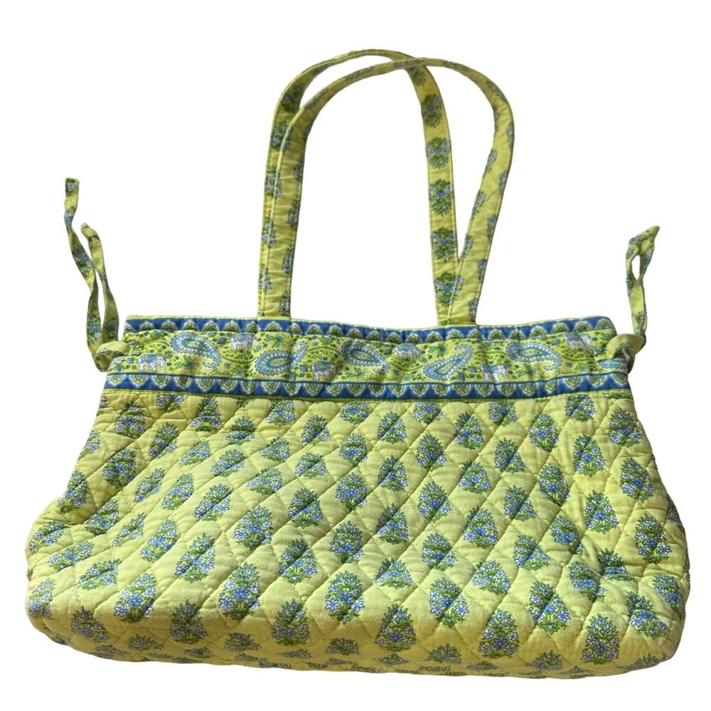 Vera Bradley retired Citrus Elephant double 10” drop handles side tie handbag